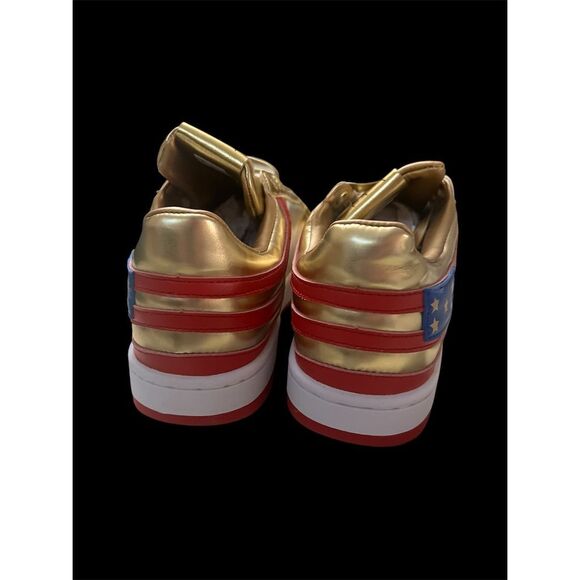 Trump Sneakers Men's Gold Patriotic Sneakers Size 7 - Picture 8 of 16
